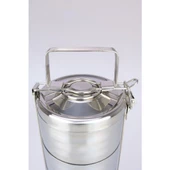 Digithome 3’lü Çelik Hazneli Yemek Taşıma Saklama ve Sefer Tası İş Ofis Okul İçin Gri - YK1430 C320.025 - 6