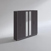 Kenzlife gardırop 6 kapaklı kapılı anemon 180*180*42 gri aynalı gardolap dolap thumbnail 2