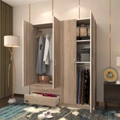 Kenzlife gardırop 4 kapaklı kapılı 2 çekmeceli orkide crd 180*120*42 gardolap dolap thumbnail 1