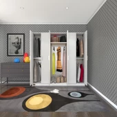 Kenzlife gardırop 6 kapaklı kapılı anemon 180*180*42 byz gardolap dolap thumbnail 1