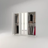 Kenzlife gardırop 6 kapaklı kapılı anemon 180*180*42 byz aynalı gardolap dolap - 2
