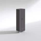 Kenzlife gardırop 2 kapaklı kapılı çekmeceli şebboy 168*50*42 gri ayaklı gardolap dolap thumbnail 3