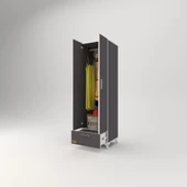 Kenzlife gardırop 2 kapaklı kapılı çekmeceli şebboy 168*50*42 gri ayaklı gardolap dolap thumbnail 2