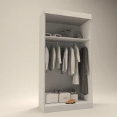 Kenzlife gardırop sürgülü kapaklı kapılı karanfil090 byz aynalı gardolap dolap - 2