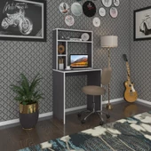 Kenzlife bilgisayar çalışma masası kimi070 gri ofis sekreter laptop thumbnail 1