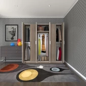 Kenzlife gardırop 6 kapaklı kapılı anemon 180*180*42 crd gardolap dolap - 1
