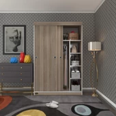 Kenzlife gardırop sürgülü kapaklı kapılı 120 papatya crd gardolap dolap thumbnail 1