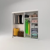 Kenzlife gardırop sürgülü kapaklı kapılı 180 papatya byz gardolap dolap thumbnail 3