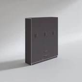 Kenzlife gardırop 6 kapılı çekmeceli begonvil150 gri kapaklı gardolap dolap thumbnail 2