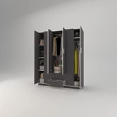 Kenzlife gardırop 6 kapılı çekmeceli begonvil150 gri kapaklı gardolap dolap thumbnail 3