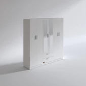 Kenzlife gardırop 6 kapılı çekmeceli begonvil180 byz aynalı kapaklı gardolap dolap thumbnail 2