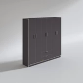 Kenzlife gardırop 6 kapılı çekmeceli begonvil180 gri kapaklı gardolap dolap thumbnail 2