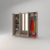 Kenzlife gardırop 6 kapılı çekmeceli begonvil180 crd aynalı kapaklı gardolap dolap thumbnail 2