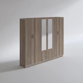 Kenzlife gardırop 6 kapılı çekmeceli begonvil210 crd aynalı kapaklı gardolap dolap thumbnail 2