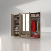 Kenzlife gardırop 6 kapılı çekmeceli begonvil210 crd aynalı kapaklı gardolap dolap thumbnail 3