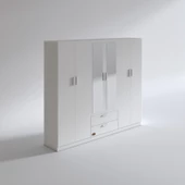 Kenzlife gardırop 6 kapılı çekmeceli begonvil210 byz aynalı kapaklı gardolap dolap thumbnail 2