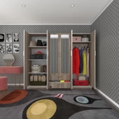 Kenzlife gardırop 6 kapılı çekmeceli begonvil210 crd aynalı kapaklı gardolap dolap thumbnail 1