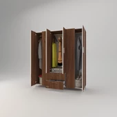 Kenzlife gardırop 6 kapaklı kapılı 2 çekmeceli glayör 168*150*42 cvz ayaklı gardolap dolap - 3
