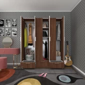 Kenzlife gardırop 6 kapılı 3 çekmeceli açelya150 cvz kapaklı gardolap dolap thumbnail 1