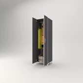 Kenzlife gardırop 2 kapaklı kapılı krizantem 168*50*42 gri ayaklı gardolap dolap thumbnail 3