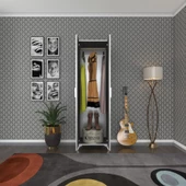 Kenzlife gardırop 2 kapaklı kapılı krizantem 168*50*42 gri ayaklı gardolap dolap thumbnail 1