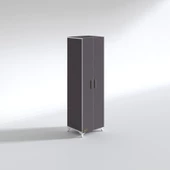 Kenzlife gardırop 2 kapaklı kapılı krizantem 168*50*42 gri ayaklı gardolap dolap thumbnail 2