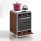 Kenzlife ankastre modülü kabini krom cvz fırın ocak dolabı kapaklı ayaklı sabit tabla thumbnail 2