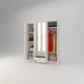 Kenzlife gardırop 6 kapılı çekmeceli begonvil150 byz aynalı kapaklı gardolap dolap - 3