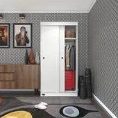 Kenzlife gardırop sürgülü kapaklı kapılı karanfil090 byz gardolap dolap - 1