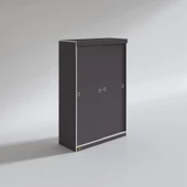 Kenzlife gardırop sürgülü kapaklı kapılı 120 papatya gri gardolap dolap thumbnail 2