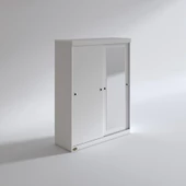 Kenzlife gardırop sürgülü kapaklı kapılı 140 papatya byz aynalı gardolap dolap - 2