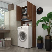 Kenzlife çamaşır makinesi dolabı sinem cvz 180*066*30 banyo kiler kapaklı arkalıklı - 1