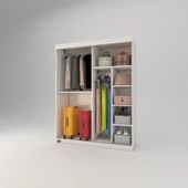 Kenzlife gardırop sürgülü kapaklı kapılı 140 papatya byz gardolap dolap thumbnail 3