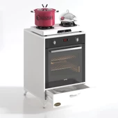 Kenzlife ankastre modülü kabini azot byz fırın ocak dolabı çekmeceli ayaklı sabit tabla - 2