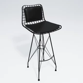 Knsz kafes tel bar sandalyesi 2 li zengin syhsyh sırt minderli 75 cm oturma yüksekliği ofis cafe bahçe mutfak thumbnail 2