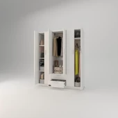 Kenzlife gardırop 6 kapılı çekmeceli begonvil150 byz kapaklı gardolap dolap - 3