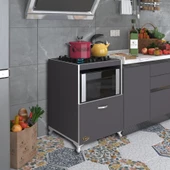 Kenzlife ocak dolabı demi gri 85*60*57 mutfak modül mini fırın  ankastre ocak için - 1