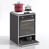 Kenzlife ankastre modülü kabini flor gri kapaklı fırın ocak dolabı sabit tabla thumbnail 3