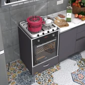 Kenzlife ankastre modülü kabini flor gri kapaklı fırın ocak dolabı sabit tabla thumbnail 2