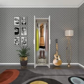 Kenzlife gardırop 2 kapaklı kapılı krizantem 168X50X42 byz ayaklı gardolap dolap - 1