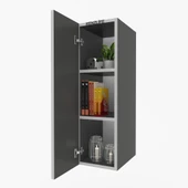 Kenzlife mutfak dolabı irem  090.030.32 gri  2 raflı kapaklı  ofis banyo kiler evrak kitaplık - 1