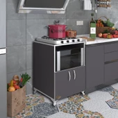 Kenzlife ocak dolabı aysu gri 85*60*57 mutfak modül mini fırın mikrodalga banyo ofis - 1