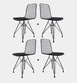 Knsz kafes tel sandalyesi 4 lü mazlum syhsyh ofis cafe bahçe mutfak - 1