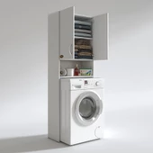Kenzlife Çamaşır Makinesi Dolabı Sinem Byz 180*066*30 Banyo Kiler Kapaklı Arkalıklı - 3