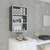 Kenzlife mutfak dolabı ıtır 090.060.30 gri 2 raflı kapaksız ofis banyo kiler evrak kitaplık thumbnail 4