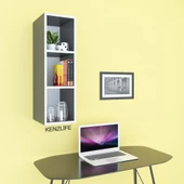 Kenzlife mutfak dolabı ıtır 090.030.30 gri 2 raflı kapaksız ofis banyo kiler evrak kitaplık thumbnail 3