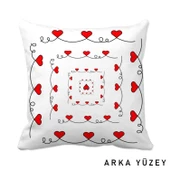 Kurdela Kalp Desen Sublimasyon Yastık Kılıfı - 3