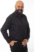 Siyah 4 Drop Ekstra Büyük Yaka Rahat Kesim Micro Kumaş Kol Düğmeli Regular Fit Erkek Gömlek // 189-6-DC24X thumbnail 1