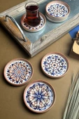 TABAK EVİ Stoneware Mozaik Red Sefa 6 lı Çay Tabağı 10cm - 5