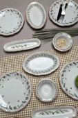 TABAK EVİ Stoneware Flower Green Kahvaltı Takımı 6 Kişilik 14 Parça - 2